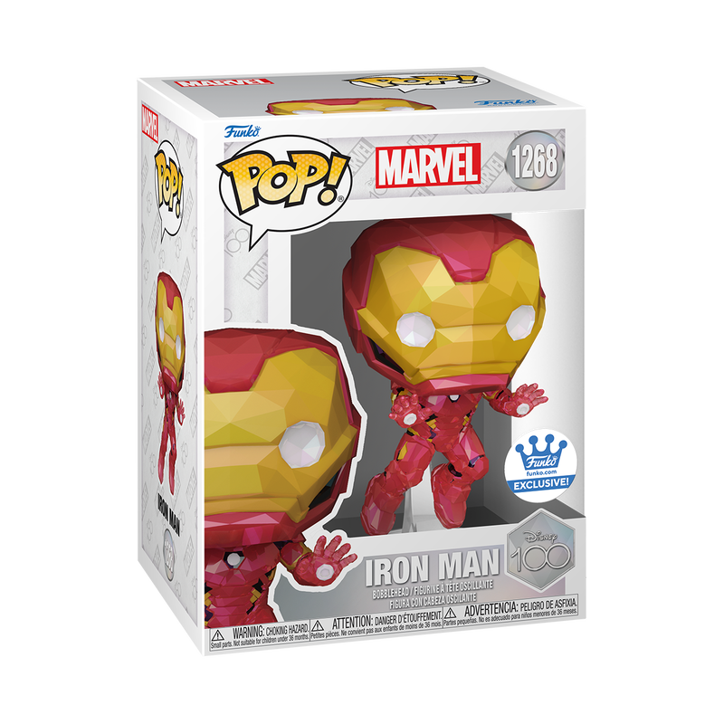 POP! Marvel: 1268 Disney 100, Iron Man (Facet) Exclusive – POPnBeards