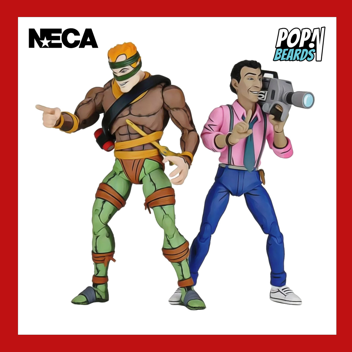 NECA - Figurine TMNT Tortues Ninja Cartoon - 2-Pack Rat King & Vernon 18cm  - 0634482541623
