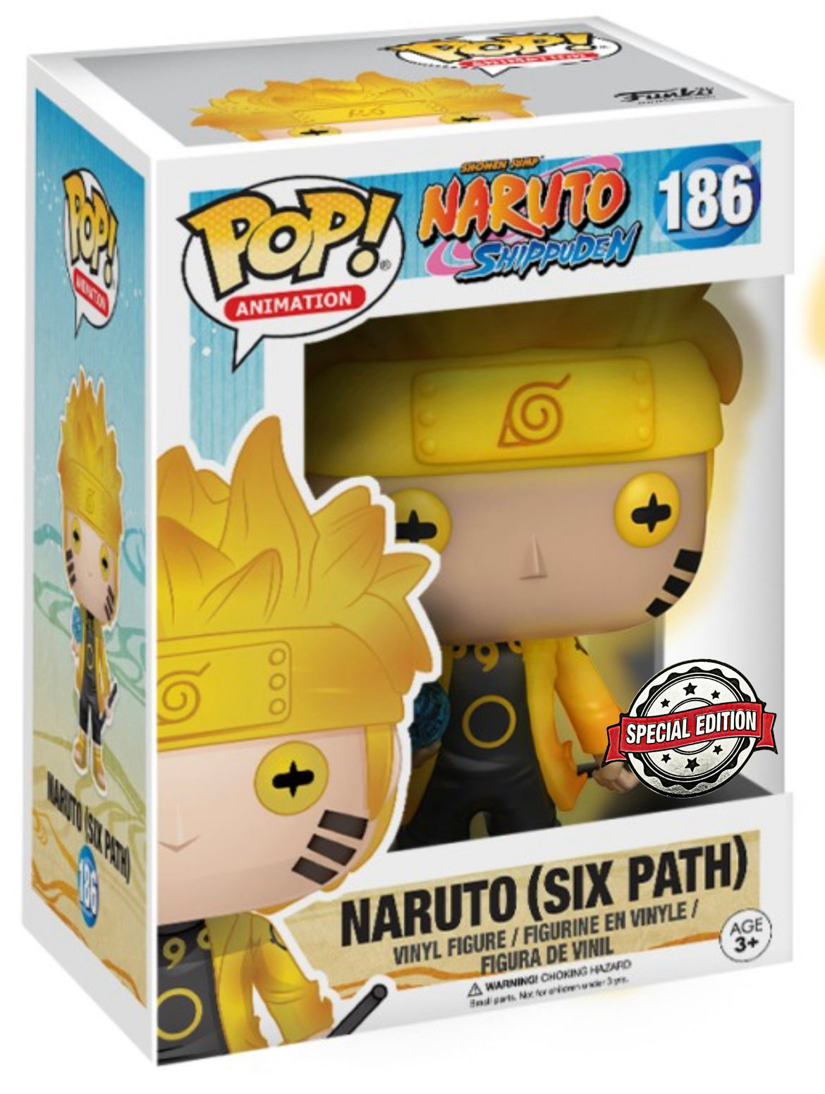 Funko Pop! 186 Naruto Shippuden Six Path Glow in The Dark GITD Yellow  Exclusive Figure