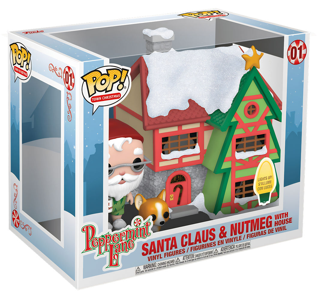 POP! Christmas (Town): 01 Peppermint Lane, Santa Claus And Nutmeg (House) (Deluxe)