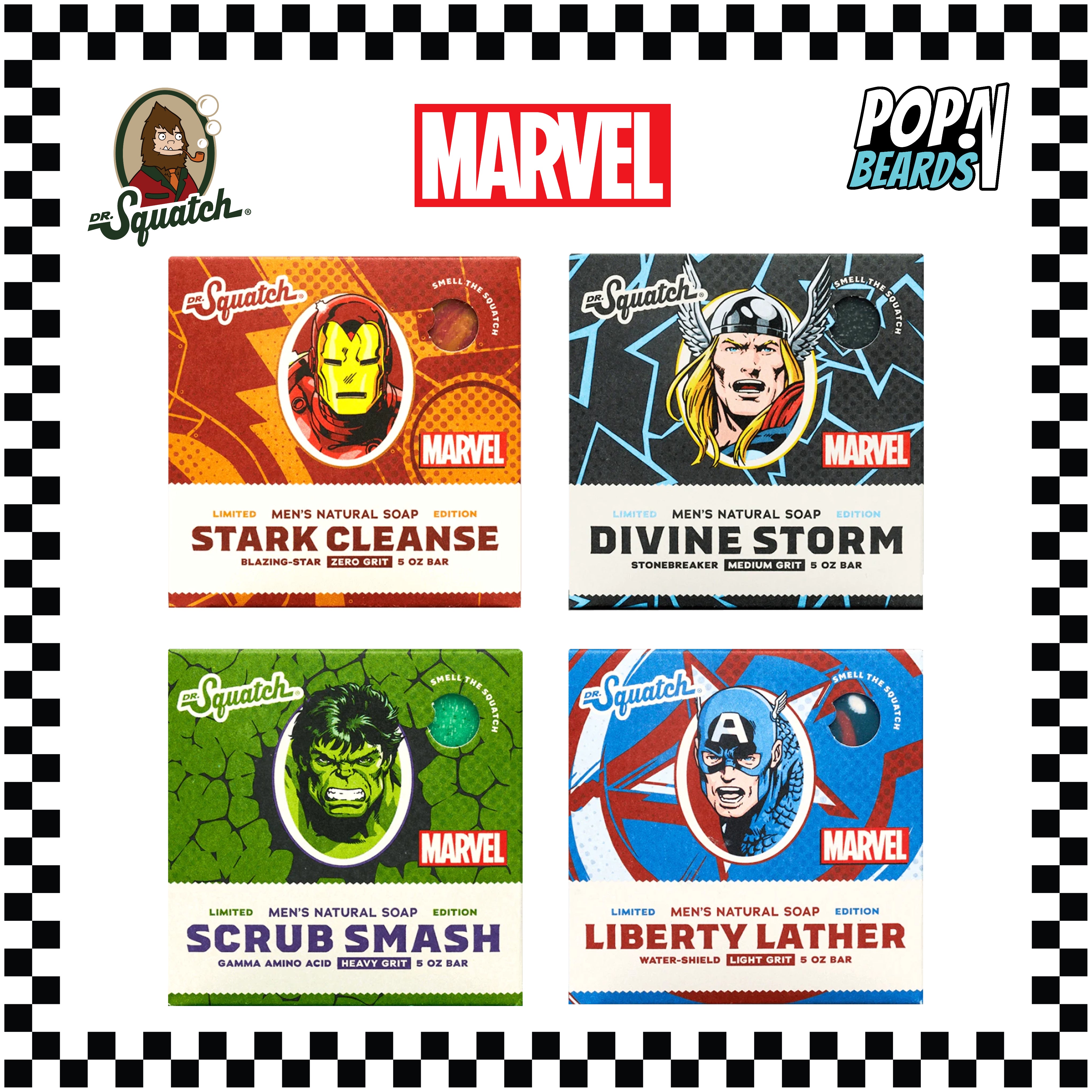 Scent descriptions for all 4 new Avengers bars : r/DrSquatch