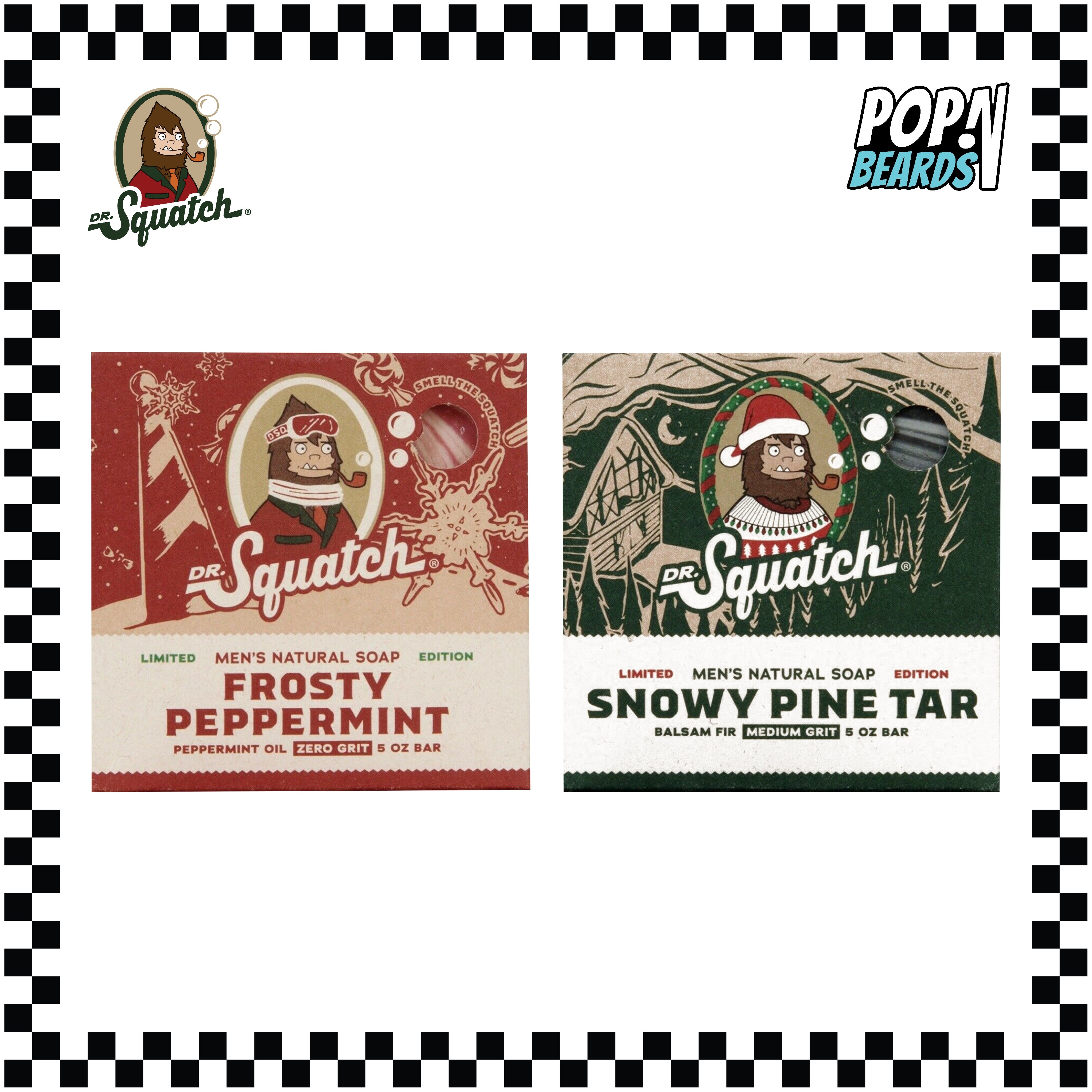 2-Pack of Dr Squatch Frosty Peppermint Mens Natural Limited Edition Bar Soap