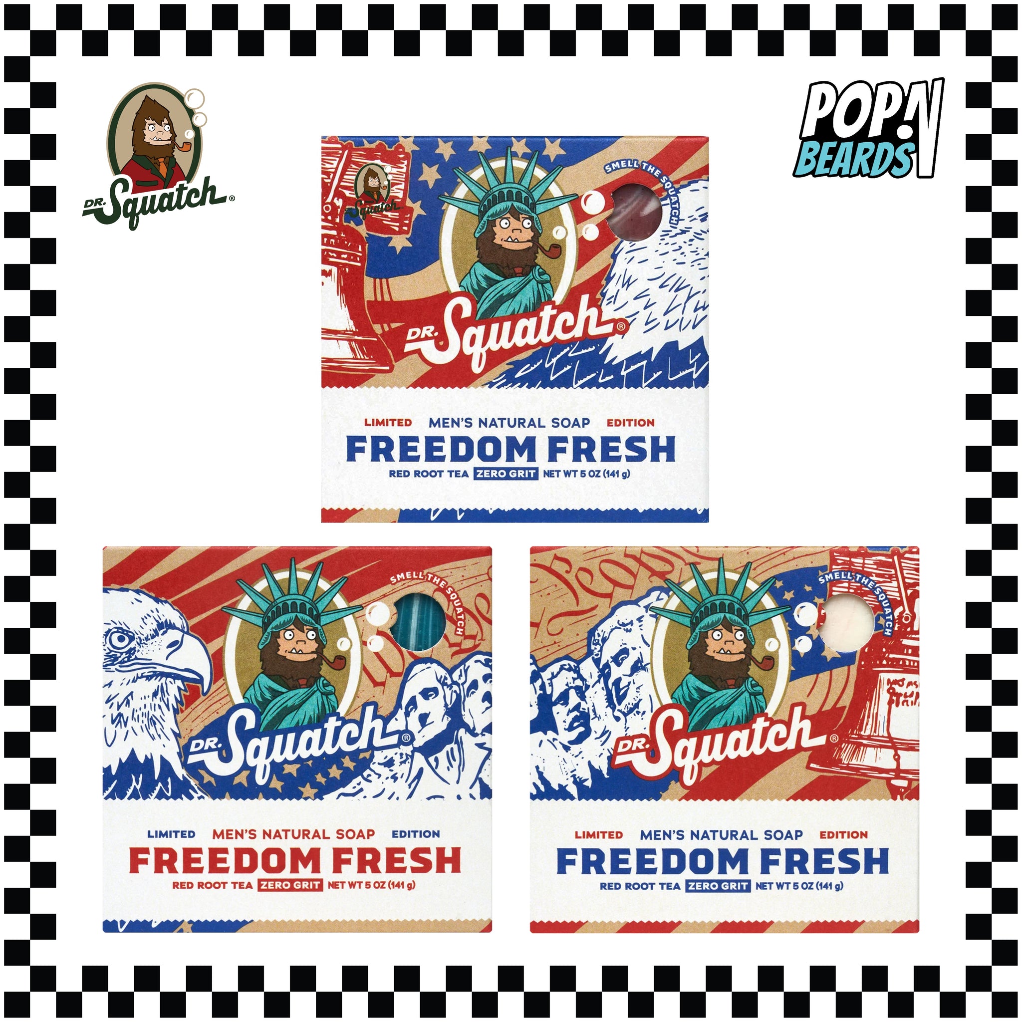 Dr. Squatch Freedom Fresh Limited Edition Bar Soap 5oz NEW VERSION 2023  RELEASE New Boxes 