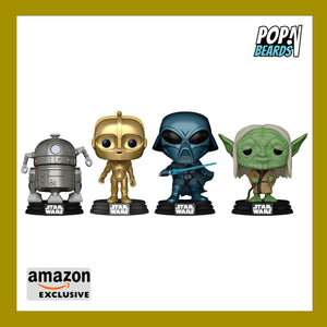 POP! Star Wars: Concept Series, Yoda, Darth Vader, R2-D2, C-3PO (4-Pack) Exclusive